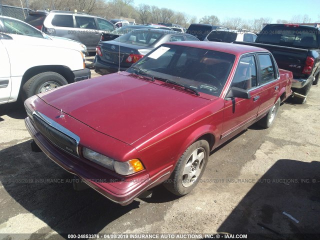 1G4AG55M4R6406684 - 1994 BUICK CENTURY SPECIAL BURGUNDY photo 2