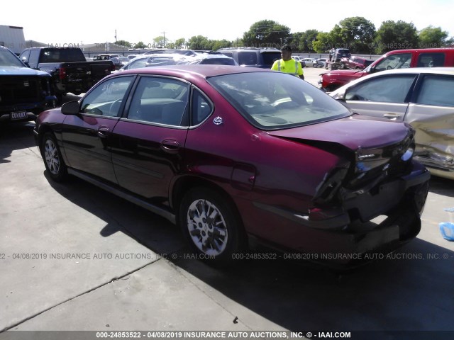 2G1WF52E659348535 - 2005 CHEVROLET IMPALA RED photo 3