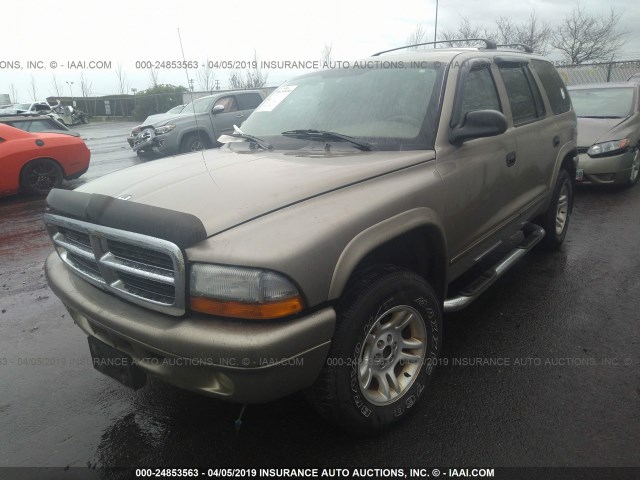 1D4HS48N73F587659 - 2003 DODGE DURANGO SLT GOLD photo 2