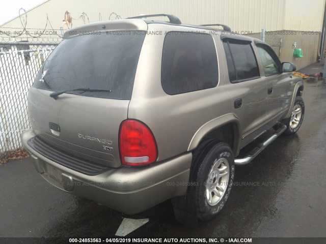 1D4HS48N73F587659 - 2003 DODGE DURANGO SLT GOLD photo 4