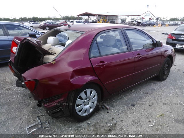 1NXBR32E34Z279527 - 2004 TOYOTA COROLLA CE/LE/S RED photo 4