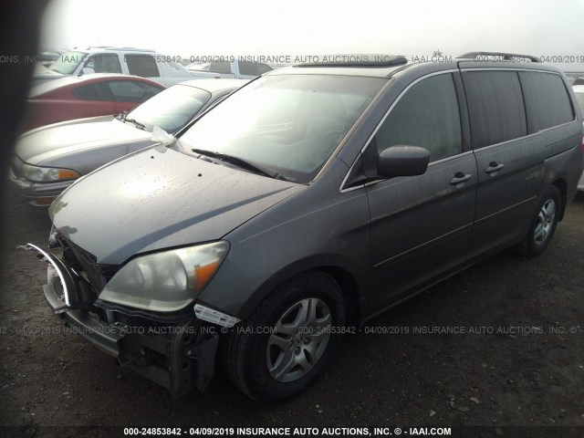 5FNRL38657B420700 - 2007 HONDA ODYSSEY EXL GRAY photo 2