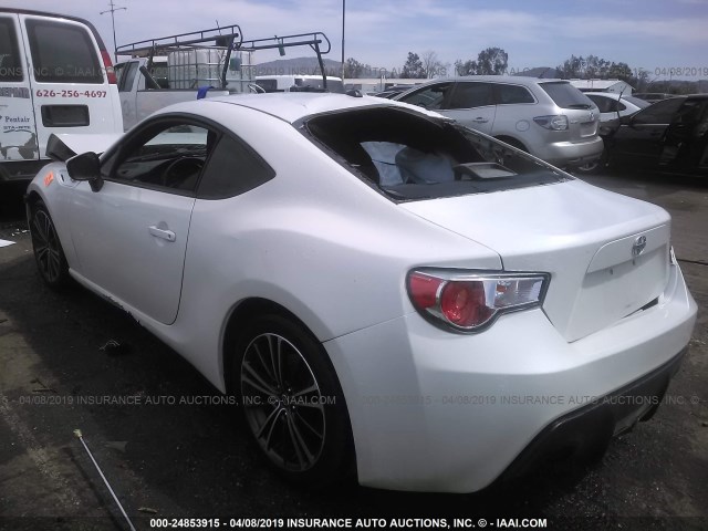 JF1ZNAA18D1716835 - 2013 TOYOTA SCION FR-S WHITE photo 3