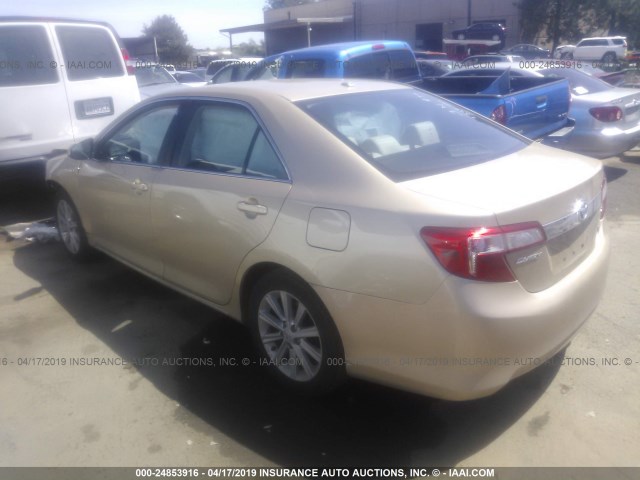 4T1BD1FK4CU053997 - 2012 TOYOTA CAMRY HYBRID/LE/XLE BEIGE photo 3