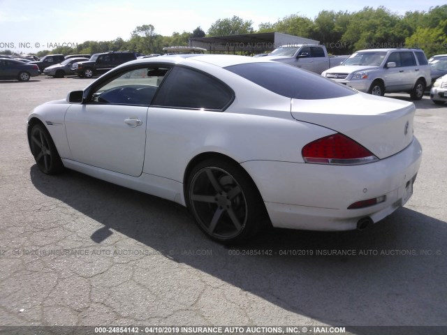 WBAEH13587CR51855 - 2007 BMW 650 I WHITE photo 3