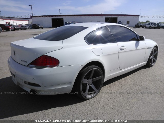 WBAEH13587CR51855 - 2007 BMW 650 I WHITE photo 4