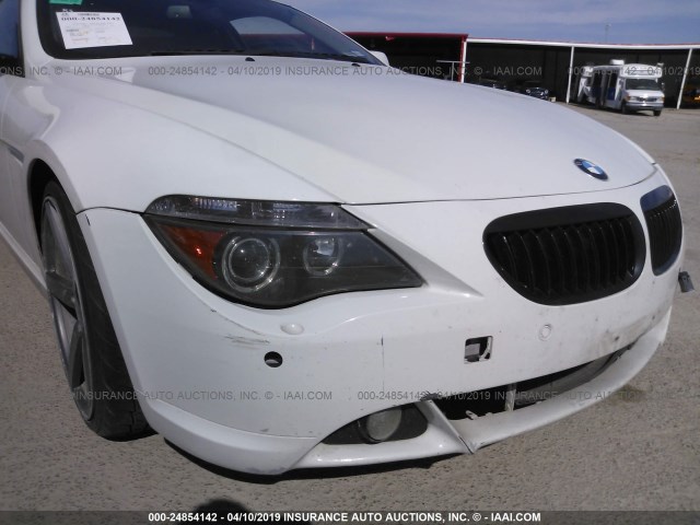 WBAEH13587CR51855 - 2007 BMW 650 I WHITE photo 6