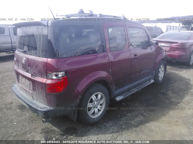 5J6YH28758L014960 - 2008 HONDA ELEMENT EX MAROON photo 4