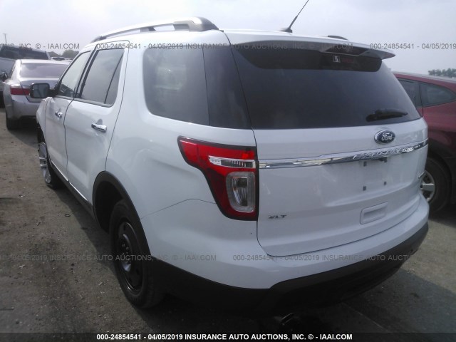 1FM5K7D87EGA36268 - 2014 FORD EXPLORER XLT WHITE photo 3