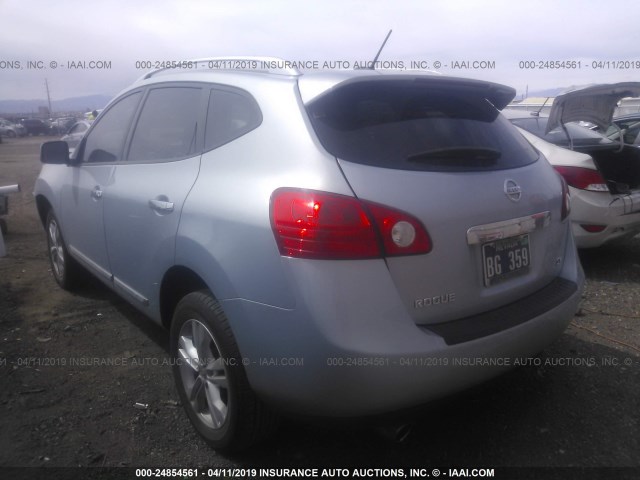 JN8AS5MTXCW263344 - 2012 NISSAN ROGUE BLUE photo 3