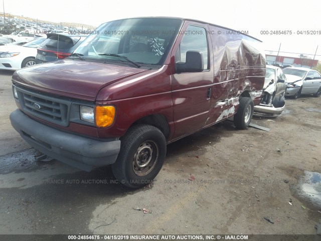 1FTRE14243HB17337 - 2003 FORD ECONOLINE E150 VAN MAROON photo 2