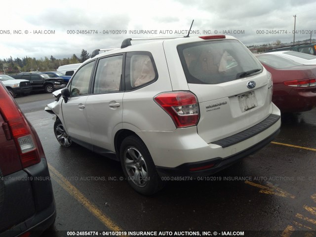 JF2SJAAC1FH564742 - 2015 SUBARU FORESTER 2.5I WHITE photo 3