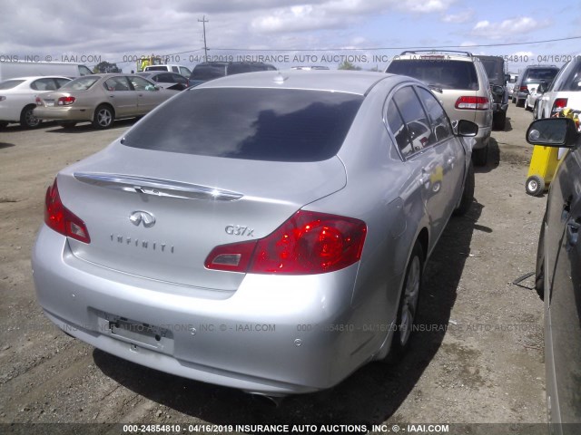 JN1CV6AR8DM750276 - 2013 INFINITI G37 SILVER photo 4