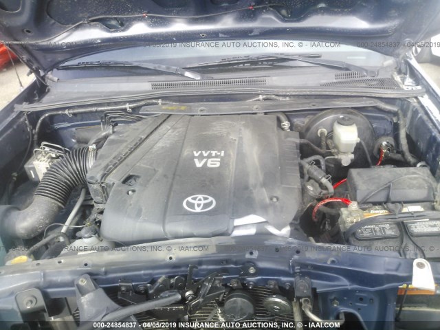 5TEJU62N87Z377156 - 2007 TOYOTA TACOMA DOUBLE CAB PRERUNNER BLUE photo 10