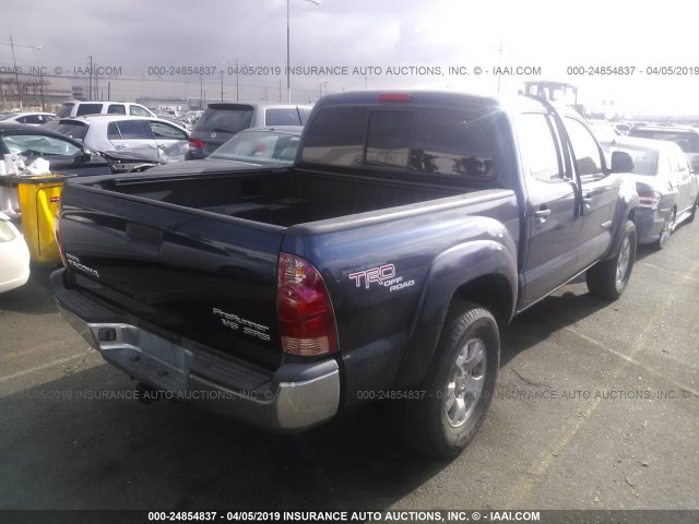 5TEJU62N87Z377156 - 2007 TOYOTA TACOMA DOUBLE CAB PRERUNNER BLUE photo 4