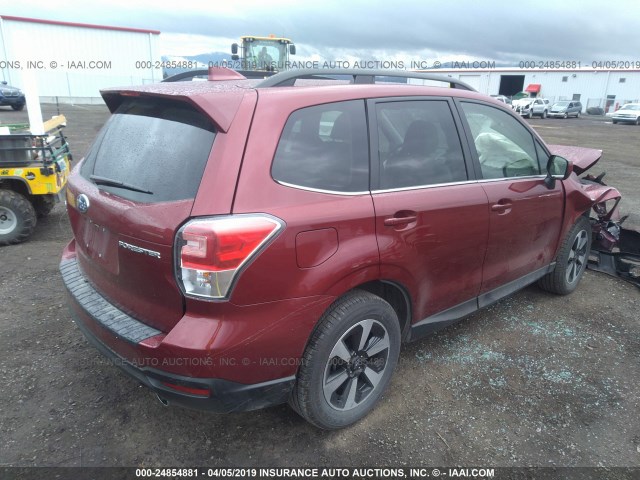 JF2SJAJC0JH431611 - 2018 SUBARU FORESTER 2.5I LIMITED RED photo 4