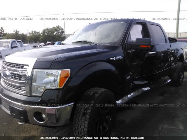 1FTFW1ET4DKE07394 - 2013 FORD F150 SUPERCREW BLACK photo 2