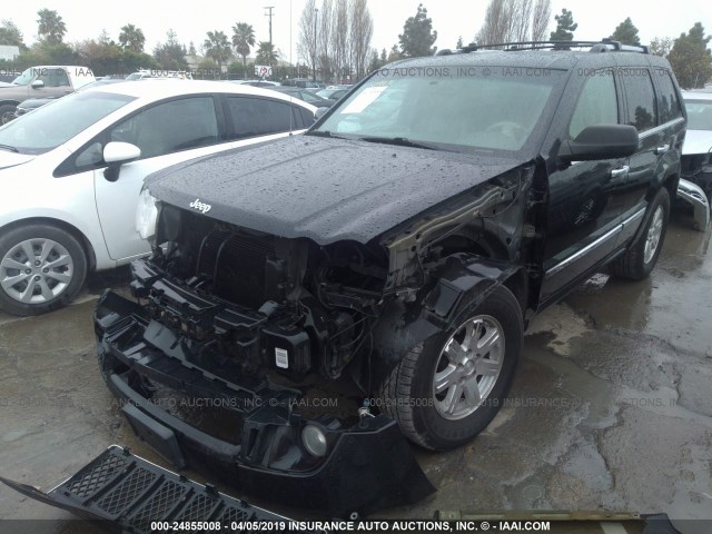 1J8HR68258C200215 - 2008 JEEP GRAND CHEROKEE OVERLAND BLACK photo 2