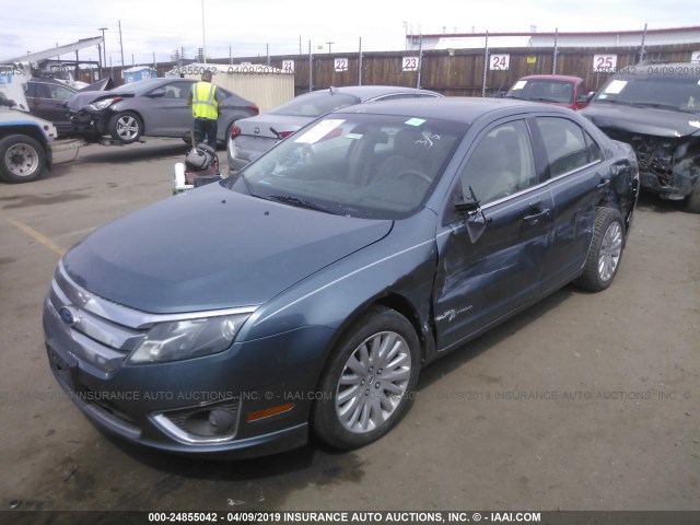 3FADP0L36BR190205 - 2011 FORD FUSION HYBRID GREEN photo 2