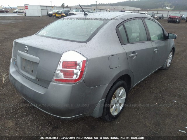 3N1AB61E08L648337 - 2008 NISSAN SENTRA 2.0/2.0S/2.0SL GRAY photo 4