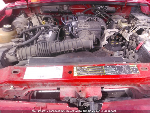 1FTYR10D33PB88543 - 2003 FORD RANGER RED photo 10