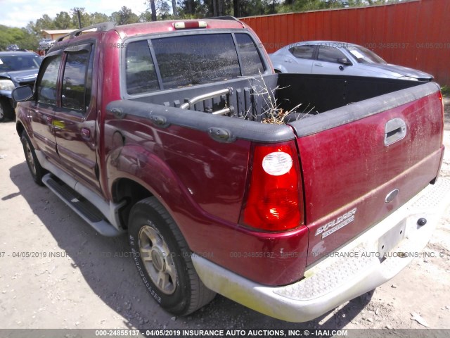 1FMZU67E23UB67114 - 2003 FORD EXPLORER SPORT TR  RED photo 3