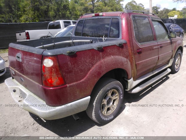 1FMZU67E23UB67114 - 2003 FORD EXPLORER SPORT TR  RED photo 4