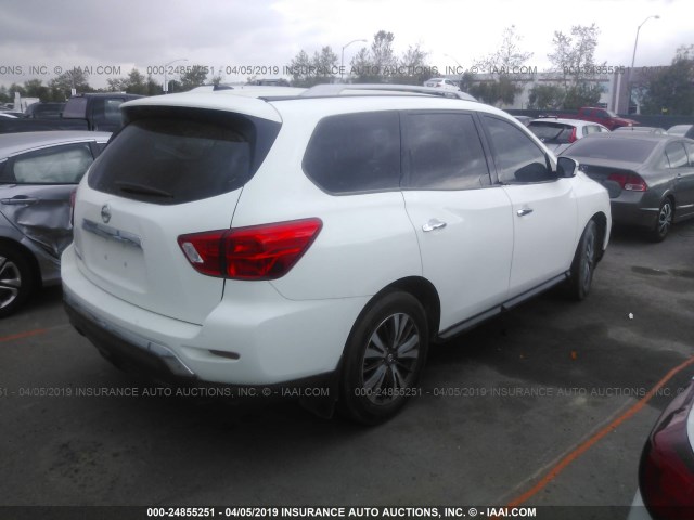5N1DR2MN5HC637710 - 2017 NISSAN PATHFINDER S/SV/SL/PLATINUM WHITE photo 4
