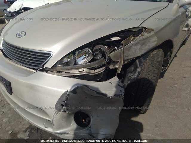 JTHBA30G365160047 - 2006 LEXUS ES 330 SILVER photo 6