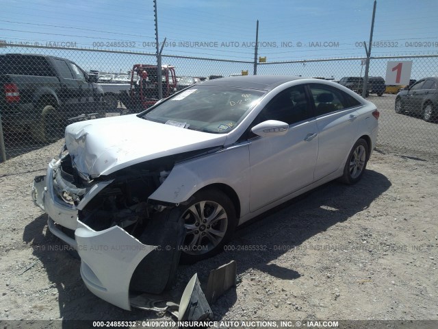 5NPEC4AC9DH681474 - 2013 HYUNDAI SONATA SE/LIMITED WHITE photo 2