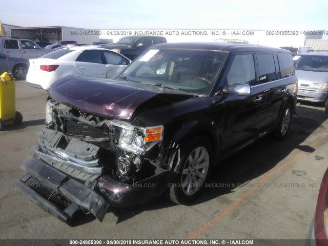 2FMGK5DCXBBD07103 - 2011 FORD FLEX LIMITED BURGUNDY photo 2