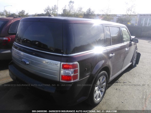 2FMGK5DCXBBD07103 - 2011 FORD FLEX LIMITED BURGUNDY photo 4