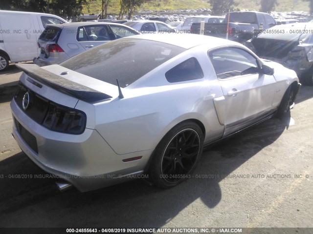 1ZVBP8CF1D5221485 - 2013 FORD MUSTANG GT SILVER photo 4