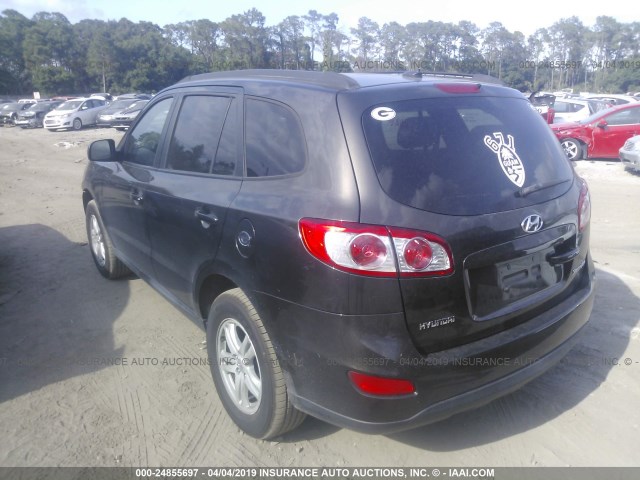 5XYZG3ABXBG001156 - 2011 HYUNDAI SANTA FE GLS BROWN photo 3