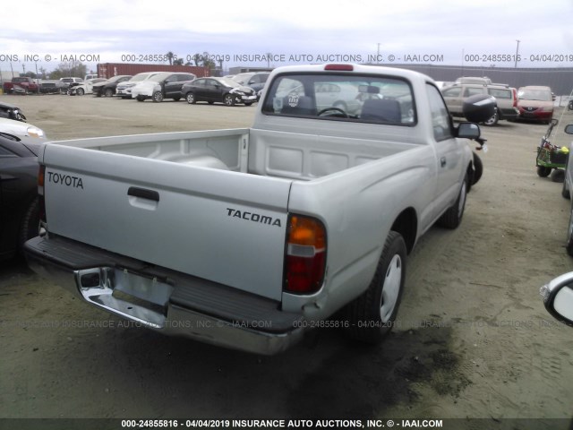 4TANL42N9YZ669500 - 2000 TOYOTA TACOMA SILVER photo 4