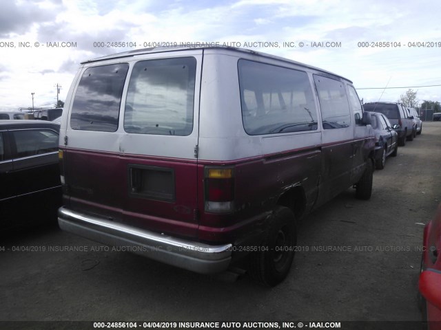 1FBHE31HXNHA18657 - 1992 FORD ECONOLINE E350 RED photo 4