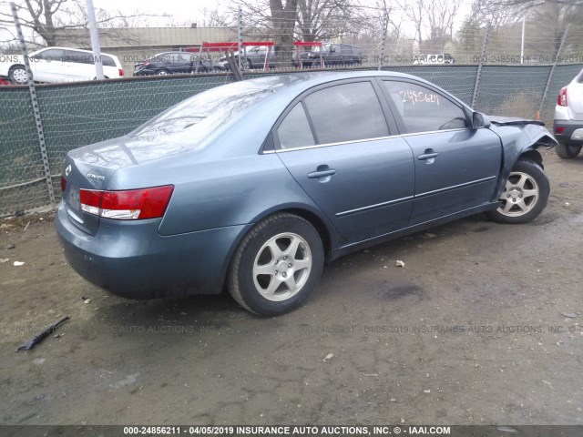 KMHEU46C96A088192 - 2006 HYUNDAI SONATA GLS/LX BLUE photo 4