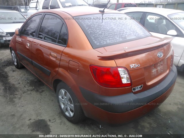 KNADE223996440375 - 2009 KIA RIO LX/SX ORANGE photo 3