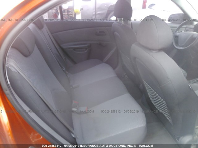 KNADE223996440375 - 2009 KIA RIO LX/SX ORANGE photo 8