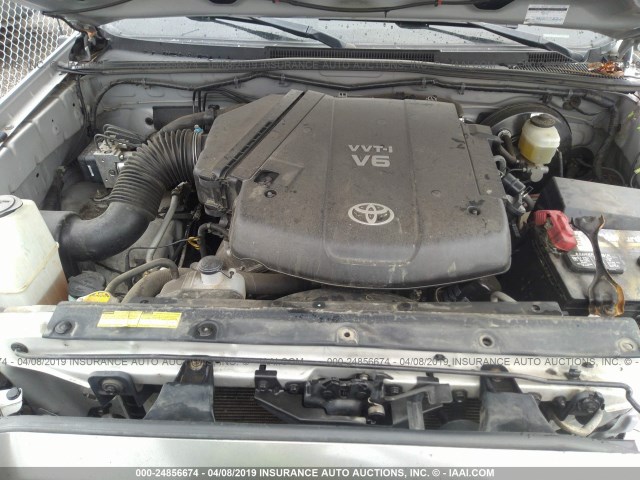 5TEUU42N88Z486395 - 2008 TOYOTA TACOMA ACCESS CAB ვერცხლისფერი ფოტო 10