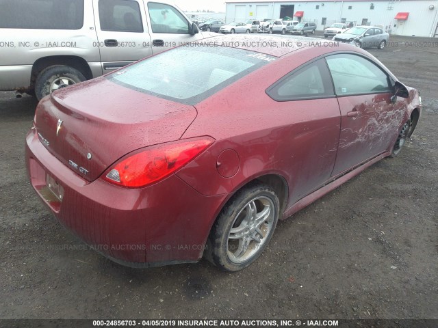 1G2ZK17K794232135 - 2009 PONTIAC G6 GT RED photo 4