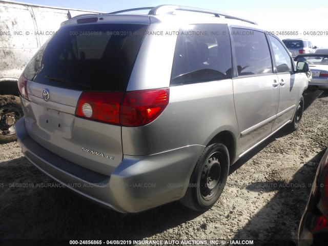 5TDZK23C58S196867 - 2008 TOYOTA SIENNA CE/LE SILVER photo 4