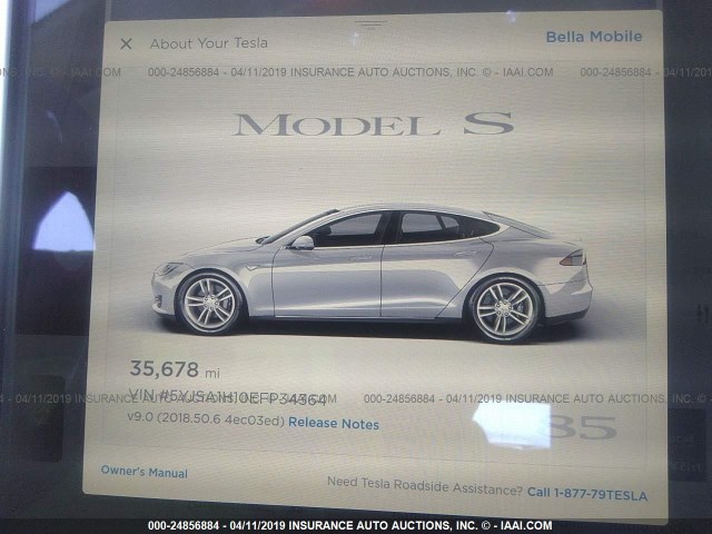 5YJSA1H10EFP34364 - 2014 TESLA MODEL S SILVER photo 7