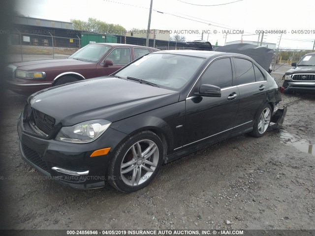 WDDGF4HB3CA647989 - 2012 MERCEDES-BENZ C 250 BLACK photo 2