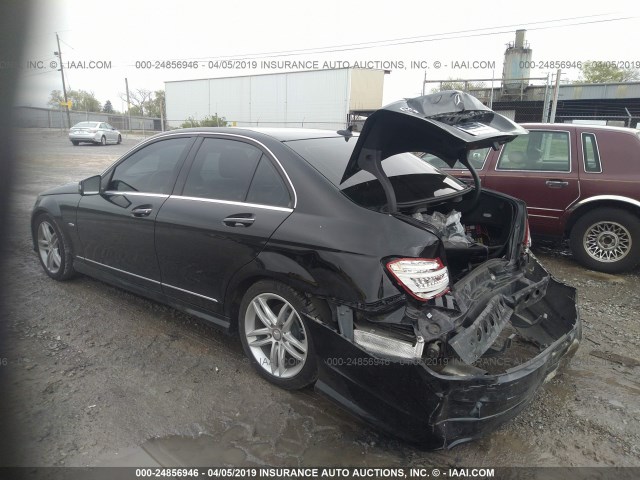 WDDGF4HB3CA647989 - 2012 MERCEDES-BENZ C 250 BLACK photo 3