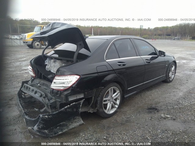 WDDGF4HB3CA647989 - 2012 MERCEDES-BENZ C 250 BLACK photo 4