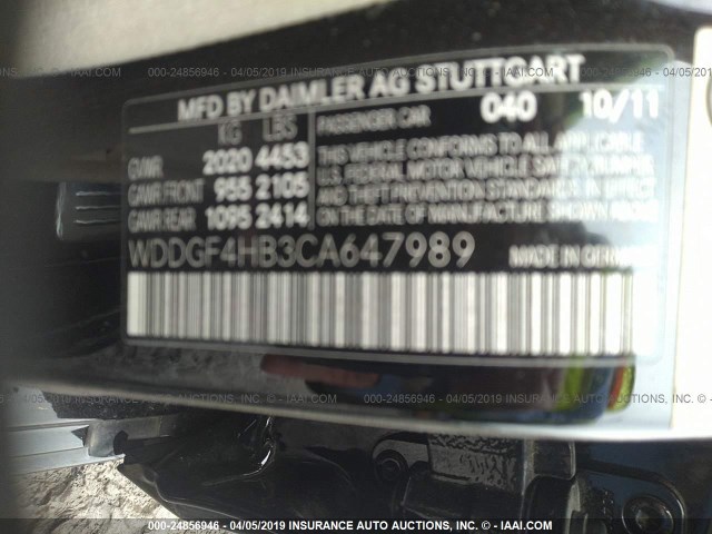 WDDGF4HB3CA647989 - 2012 MERCEDES-BENZ C 250 BLACK photo 9