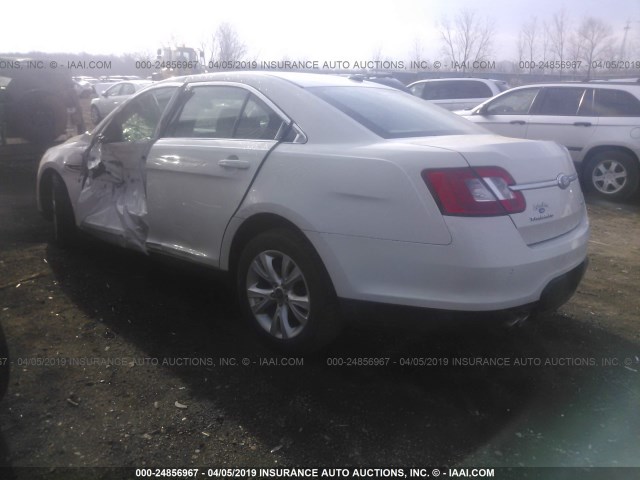 1FAHP2EW9CG133705 - 2012 FORD TAURUS SEL WHITE photo 3