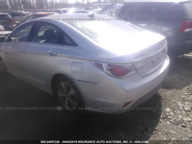 KMHEC4A40BA000269 - 2011 HYUNDAI SONATA HYBRID SILVER photo 3