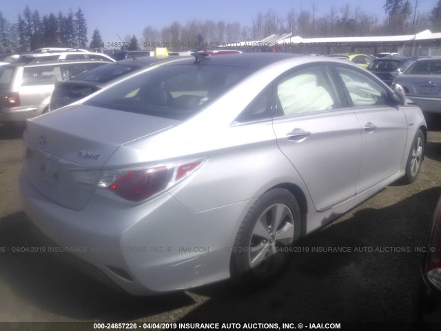 KMHEC4A40BA000269 - 2011 HYUNDAI SONATA HYBRID SILVER photo 4